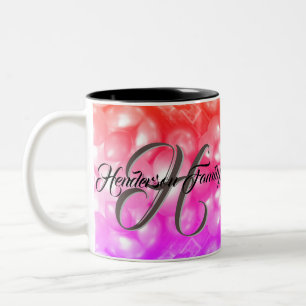 Anpassningsbar Birthday Family Monogrammed Coffee Två-Tonad Mugg