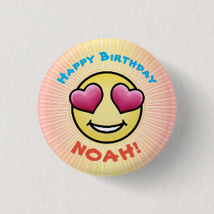 Anpassningsbar Birthday Kärlek Emoji Knapp
