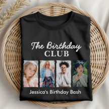 Anpassningsbar Birthday-Klubb med 4 foton och Namn