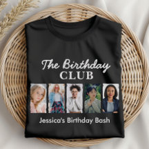 Anpassningsbar Birthday-Klubb med 5 foton och Namn