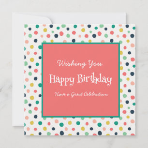 Anpassningsbar Birthday Mod Orange Teal Dots White