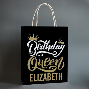 Anpassningsbar Birthday Queen Black och Guld Perso