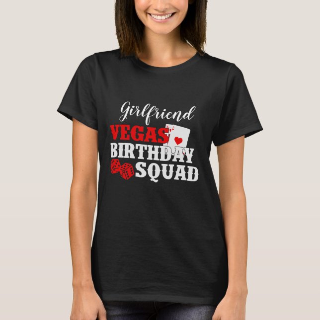 Anpassningsbar Birthday Squad Vegas Matching T-Shi T Shirt (Framsida)