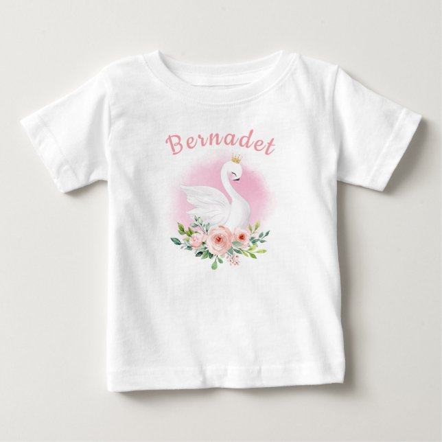 Anpassningsbar Birthday Svan Princess T-Shirt (Framsida)