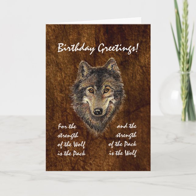 Anpassningsbar Birthday - Varg and Pack Quote Kort (Framsida)