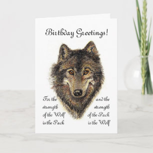 Anpassningsbar Birthday - Varg and Pack Quote Kort