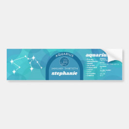 Anpassningsbar Birthday - Zodiac Aquarius - Namn P Bildekal