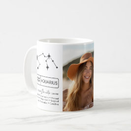Anpassningsbar Birthday - Zodiac Aquarius - Namn P Kaffemugg