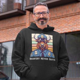 Anpassningsbar Bison Gifts for Police Officers Pap Hoodie