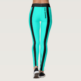 Anpassningsbar Blå och svart Rand Leggings