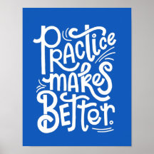 Anpassningsbar Blå Övning Ger Bättre Affisch