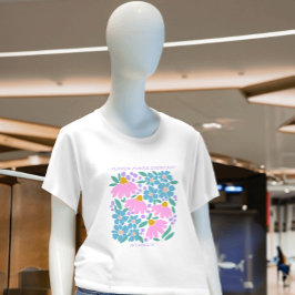 Anpassningsbar Blå rosa T-Shirt