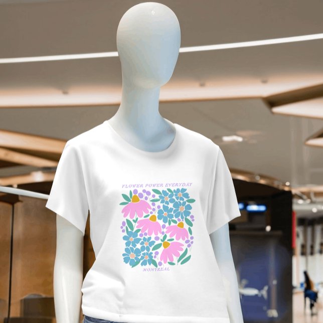 Anpassningsbar Blå rosa T-Shirt (Skapare uppladdad)