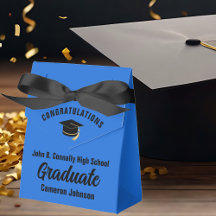 Anpassningsbar blå svart examensfest