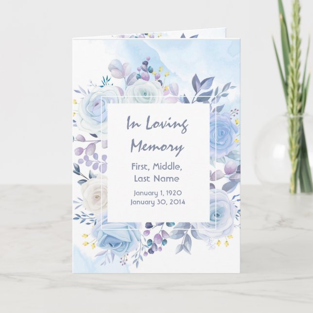 Anpassningsbar Blåa blommor Program (Framsida)