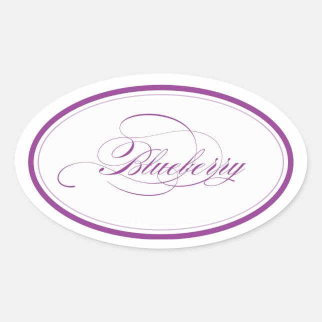 Anpassningsbar_blåbärsoval Ovalt Klistermärke (Framsida)