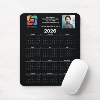 Anpassningsbar Black 2026 Company Calendar Busines Musmatta