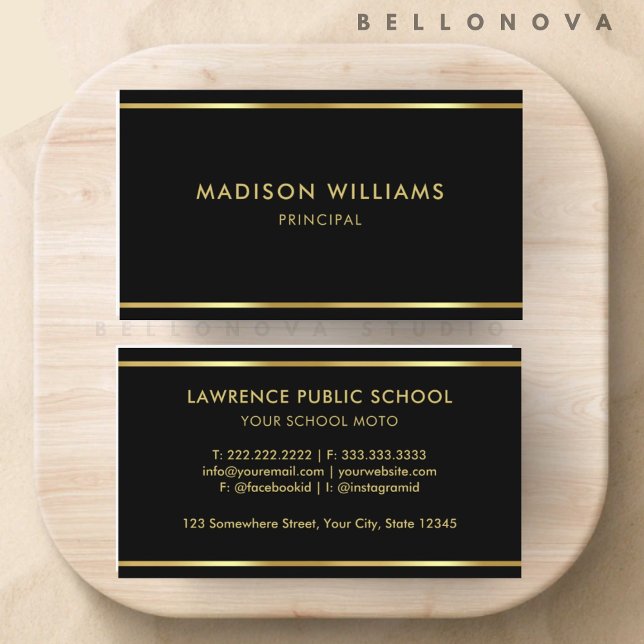 Anpassningsbar Black and Guld Premium Professionel Visitkort (Custom Black and Gold Premium Professional Business Card)