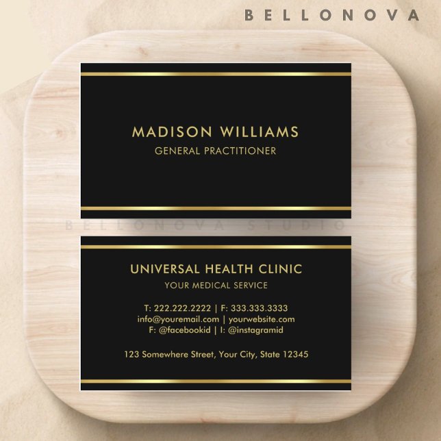 Anpassningsbar Black and Guld Premium Professionel Visitkort (Custom Black and Gold Premium Professional Business Card)