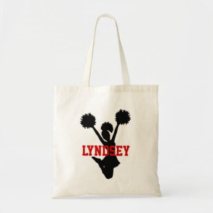 Anpassningsbar Black and Red CheerLedare Tote Bag Tygkasse