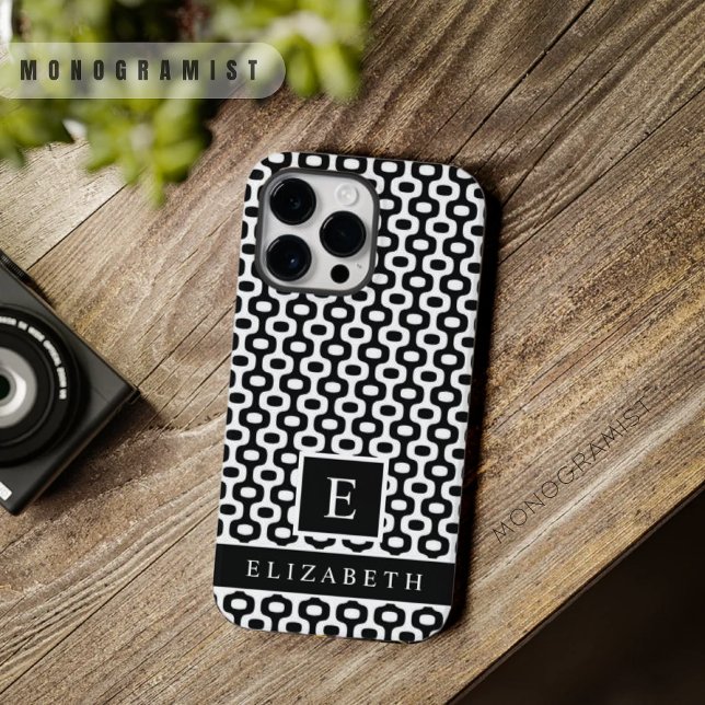 Anpassningsbar Black and White Brazil Ipanema Geom (Custom Black And White Brazil Ipanema Geometric Case-Mate iPhone Case)