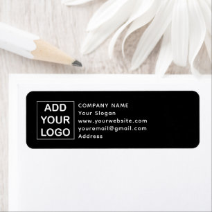 Anpassningsbar Black and White Business Company Lo Returadress Etikett