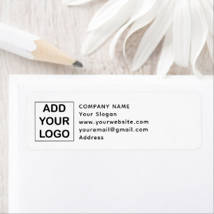 Anpassningsbar Black and White Business Company Lo Returadress Etikett