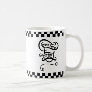 Anpassningsbar Black and White Chef Kitchen Coffee Kaffemugg