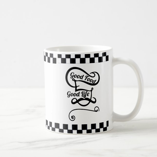 Anpassningsbar Black and White Chef Kitchen Coffee Kaffemugg (Höger)