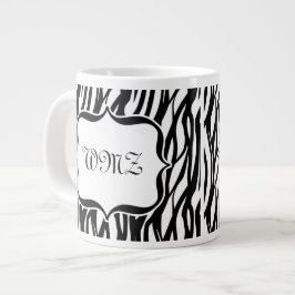 Anpassningsbar Black and White Funky Zebra ränder Jumbo Mugg