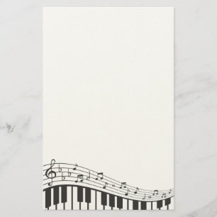 Anpassningsbar Black and White Piano Tangentbord.  Brevpapper