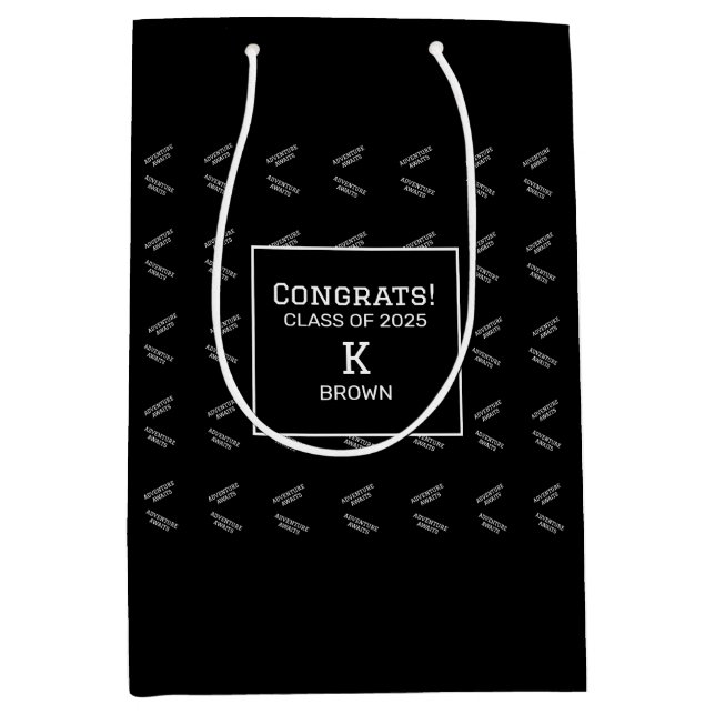 Anpassningsbar Black and White Studenten Gift Bag (Framsidan)