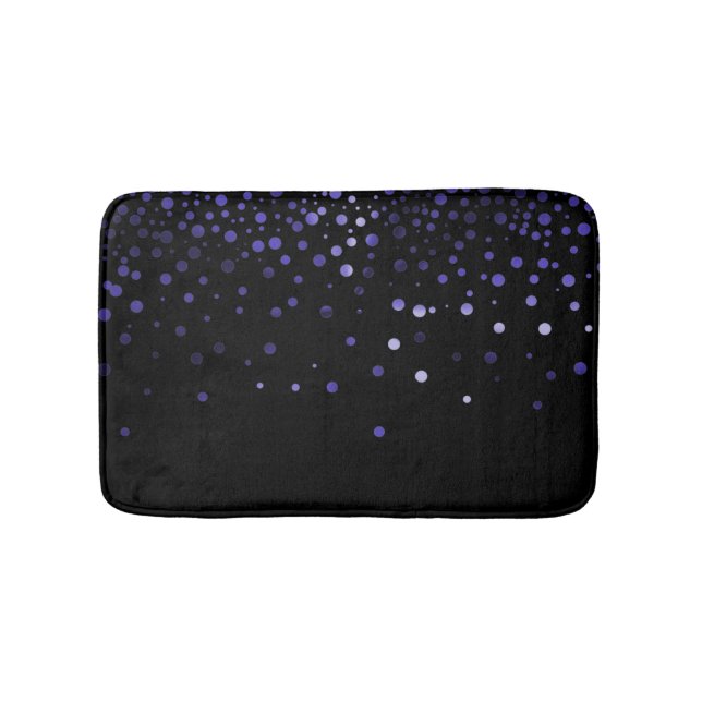 Anpassningsbar Black Blue Glitter Confetti-Personl Badrumsmatta (Framsidan)