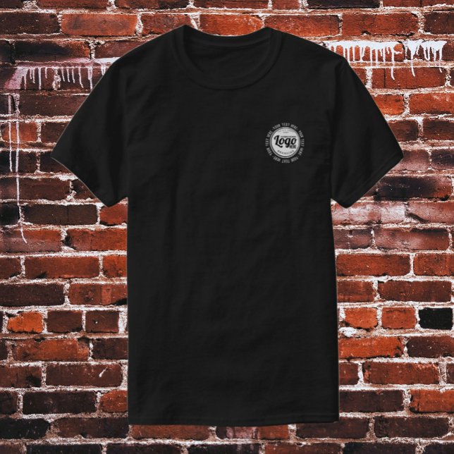 Anpassningsbar Black Business Logotyp Employee Uni T Shirt (custom logo shirt)