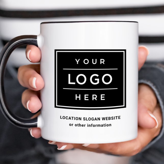 Anpassningsbar Black Business Namn och Logotyp Bra Mugg (Skapare uppladdad)