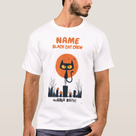 Anpassningsbar Black Cat Crew Halloween Shirt T Shirt