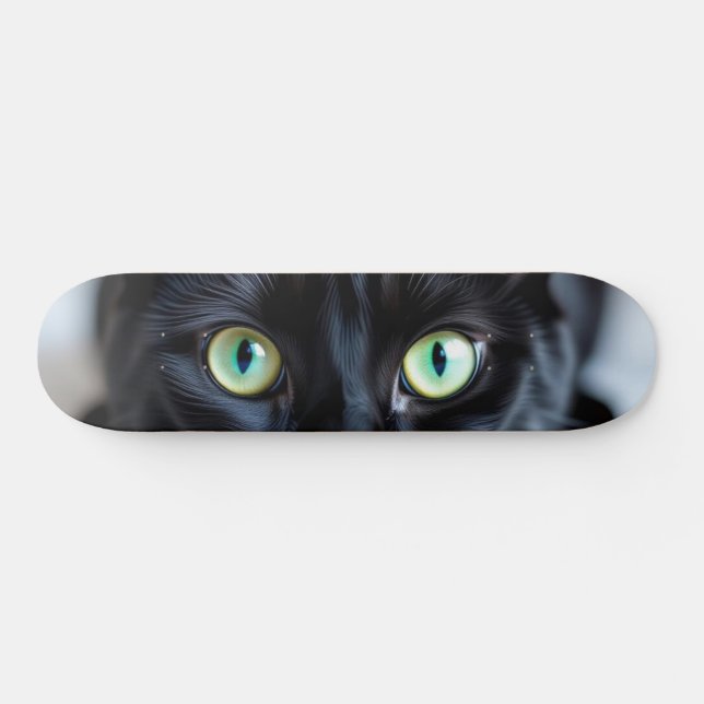 Anpassningsbar Black Cat Ögon Kattunge Pet Photo S Mini Skateboard Bräda 18,5 Cm (Horz)