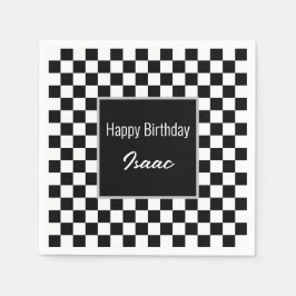 Anpassningsbar Black Checkated Papper Tallrikar Pappersservett