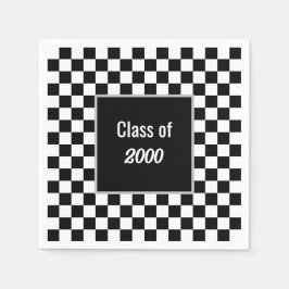 Anpassningsbar Black Checkded Reunion Pappersservett