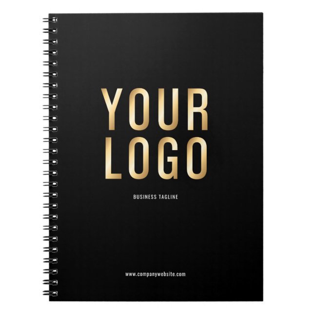Anpassningsbar Black Company Logotyp Promobook Not Anteckningsbok (Framsidan)