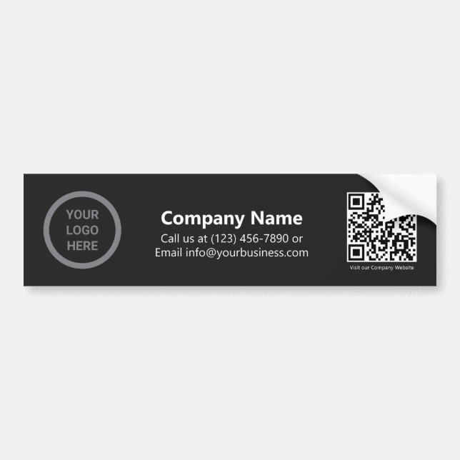 Anpassningsbar Black Company Logotyp Promotive QR  Bildekal (Framsidan)