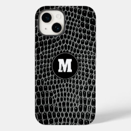 Anpassningsbar Black Croc Monogram Faux Crokodile 