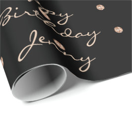 Anpassningsbar Black Dots Ro Guld Crystal Swarovsk Presentpapper