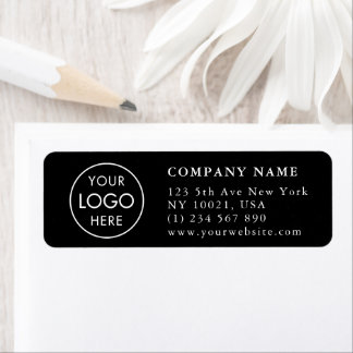 Anpassningsbar Black Elegant Logotyp Webbplats Mob Returadress Etikett