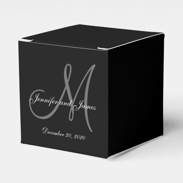 Anpassningsbar Black Färgad Monogram-favoritruta f Presentaskar (Framsidan Sidan)