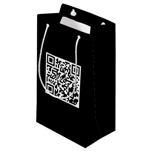 Anpassningsbar Black Gift Bag med Branded QR-kod (Framsidan Vinklad)
