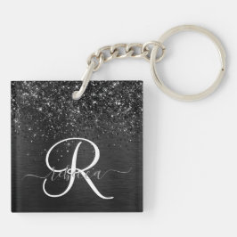 Anpassningsbar Black Glitter Gnistra Monogram