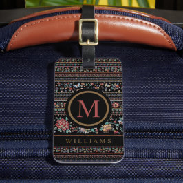 Anpassningsbar Black Grått Brown Blommigt Aztec Mö Bagagebricka