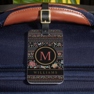 Anpassningsbar Black Grått Brown Blommigt Aztec Mö Bagagebricka