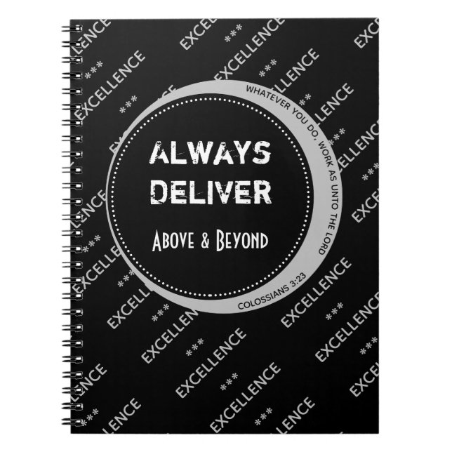 Anpassningsbar Black Grått Motivational ALWAYS DEL Anteckningsbok (Framsidan)